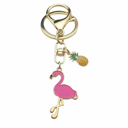 Keychain with Flamingo &amp; Pineapple