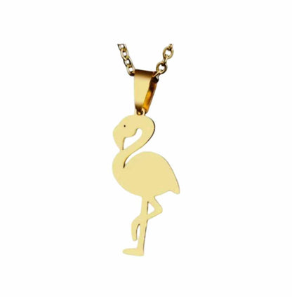 Halsband Flamingo i Guld & Silver