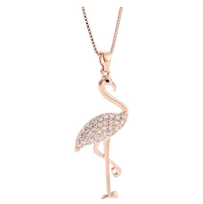 Necklace Crystal Pink Flamingo