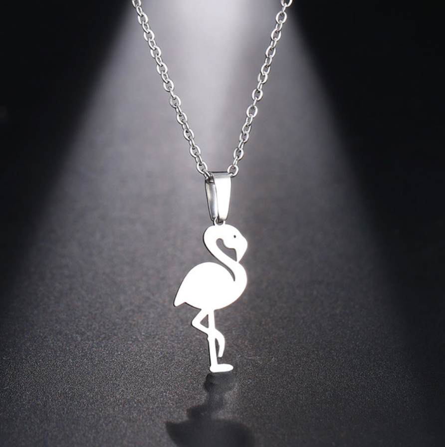 Halsband Flamingo i Guld & Silver