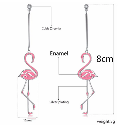 Halsband+Örhängen Rosa Flamingo