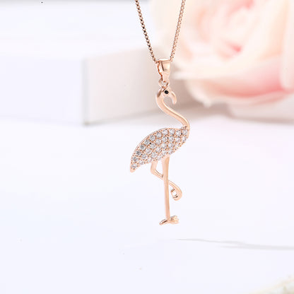 Necklace Crystal Pink Flamingo