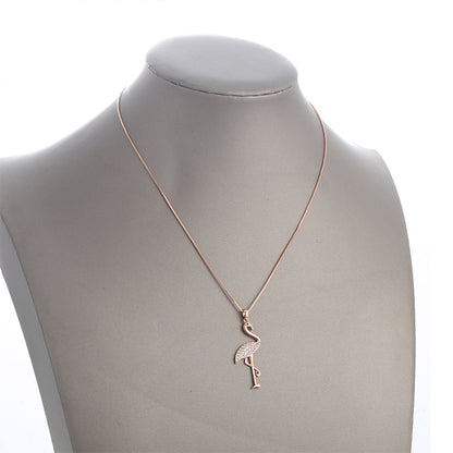 Necklace Crystal Pink Flamingo