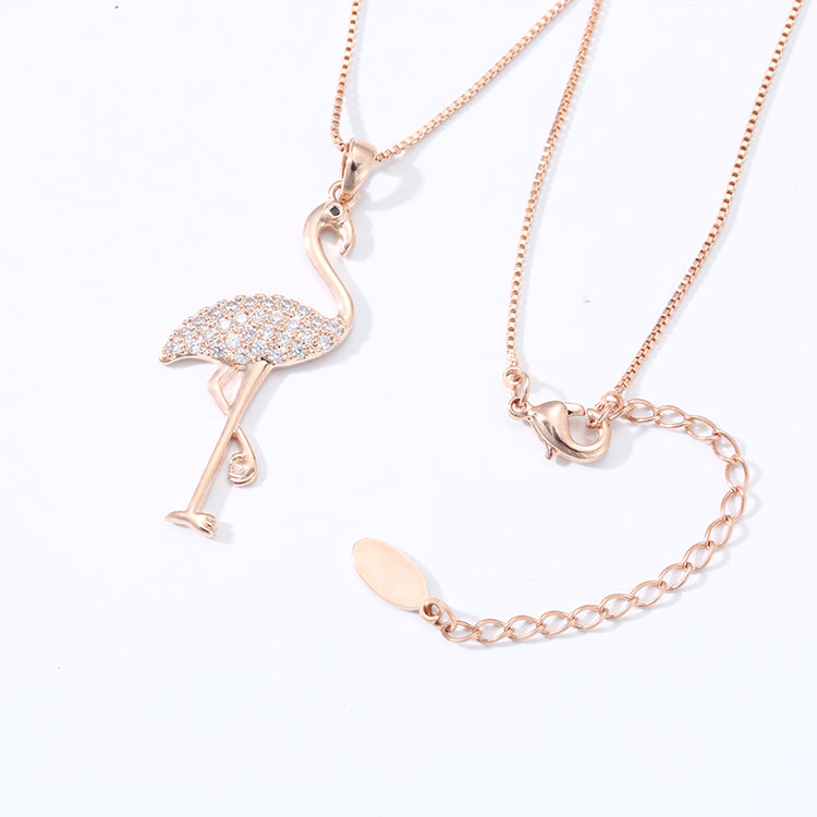 Necklace Crystal Pink Flamingo