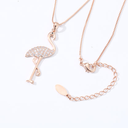 Necklace Crystal Pink Flamingo