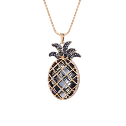 Halsband Svart & Guld Ananas